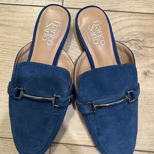 Franco Sarto Navy Suede Mules